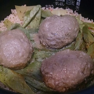 炊飯器 de ハンバーグ 完成♪